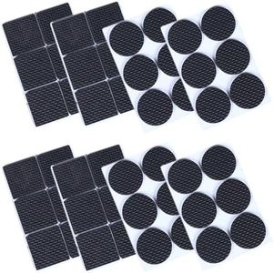 48 Pcs Furniture Pads, Rubber Non Slip Furniture Feet Pads, Rubber Stickers Self-Adhesive Furniture Felt Pads for Chair Legs, Tiled, Carpet, Laminate, Hardwood Floor Protectors