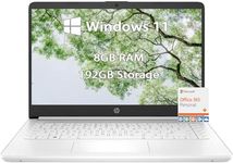 HP-14inch Laptop-Windows11 Laptop-School - Microsoft Office 365 - Quad-core Intel Processor - Long Battery Life - Ultralight Laptop for Student- Mini Laptop - 2023 (White, 8GB RAM |192GB Storage)