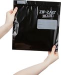 Zip Zag Bags Black 10x Half Pound Bags - Airtight Bags, Resealable, Reusable, Anti-Puncture, Washable, Food Safe, Treated for no Static, for Dry Herbs and Spices