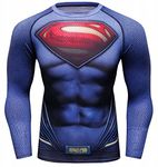 Red Plume Men's Film Super-Hero Series Compression Sports Shirt Skin Running Long Sleeve Tee - -