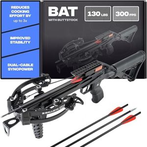 BALLISTA BAT T-Stock Crossbow, 300 FPS, 130 lb, Hunting Bowfishing Target