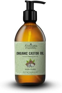 Essican Purelife Castor Oil Organic Hexane Free Glass Bottle with Pump 500ml (Pack of 1)- Pure Organic Castor Oil Cold Pressed Natural for Healthy Skin Face Body Eyelashes Brow Hair Growth Vitamin E