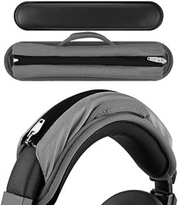 Geekria Medium Hook and Loop Headband Cover + Pad Set/Headband Protector with Zipper/DIY Installation No Tool Needed, Compatible with ATH Bose Beats JBL Hyperx Sony Headphones (Grey)