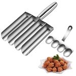 KONIDUN Meatball Maker Tool, 2024 Creative Quadruple Kitchen Meatball Scoop Ball Maker, Easy Stainless Steel Meatball Making Mold, Spoon With Cutting For Manual Meatball Lovers (Four Tube)
