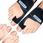 YogaMedic® Bunion Corrector Toe Straightener to Relax, Spread and Stretch- 2X Bunion Splints, 2X Silicone Bunion Correctors - Day & Night Time Adjustable, Flexible Bunion Support Kit- for Women & Men