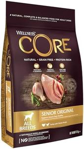 Wellness CORE Senior 10 kg, Chicken & Turkey – Dry Dog Food for Mature Dogs from 7 Years, Grain-Free, Natural, Hypoallergenic, Protein-Rich, High Meat Content, Supports Healthy Hips & Joints