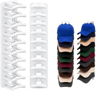 Doitsf 2 Pack Hat Organizer for Baseball Caps, Hats Rack for Wall, Space Saving Cap Holder for Closet Door, Bedroom, Entryway, Dorm, Home Improvement (White)