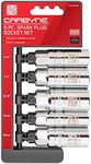 CARBYNE Spark Plug Socket Set - 5 Piece, Includes 5/8", 3/4", 13/16", 14mm, 18mm sizes. High Visibility 3/8-Inch Drive SAE & Metric Spark Plug Socket Set - Heat Treated CR-V Steel, Mirror Polish