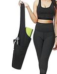 Yoga Mat Bag, ONEGenug Yoga Exercise Mat Tote Bags Sling Carrier Yoga Mat Shoulder Strap with Large Side Pocket & Zipper Pocket(Black)