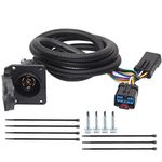 CARROFIX Truck Bed 5th Wheel/Gooseneck Wiring Extension Harness with 7 Pole RV Blade Connector for Dodge Ram 1500, 2500, 3500, Dakota - 6.5-Foot Long