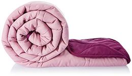 Amazon Brand - Solimo Microfibre Reversible 200 TC Quilt Blanket, Single, 220 Gsm, Mellow Mauve And Royal Violet