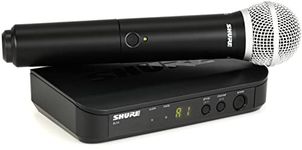 Shure BLX24/PG58 UHF Wireless Microphone System - Perfect for Church, Karaoke, Vocals - 14-Hour Battery Life, 100m Range | Includes PG58 Handheld Vocal Mic, Single Channel Receiver | J11 Band