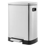 Amazon Basics Stainless Steel, Recycle Rectangular Dustbin with Two Interior Bins, 40 Litre Total, 25+15L, Satin