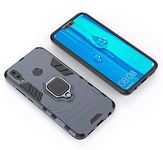 zivite Armor Shockproof Soft TPU and Hard PC Back Cover Case with Magnetic Ring Holder for Huawei nova 3e - Armor Grey