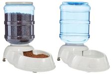 Amazon Basics Large Gravity Pet Food Feeder and Water Dispenser Bundle, Pack of 2