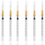 100 Pack - 1ml 25 Gauge 5/8 Inch Syringe Lab Supplies, Individually Sealed Packaged