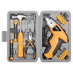 Hi-Spec 19pc 3.6V USB Small Power Screwdriver & Home DIY Tool Kit Set. Cordless & Rechargeable Electric Screwdriver and Compact Hand Tool Box Set