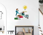 Rawpockets Small Steps Every Day Motivation Quote Self Adhesive Wall Sticker (Pack of 3)