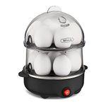 bella Rapid Electric Egg Cooker and Omelet Maker with Auto Shut Off, for Easy to Peel, Poached Eggs, Scrambled Eggs, Soft, Medium and Hard-Boiled Eggs, 14 Egg Capacity Tray, Double Tier, Black