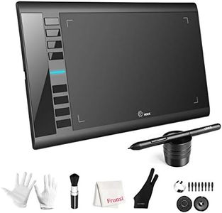 UGEE Graphics Drawing Tablet, M708 10 x 6 inch Large Drawing Tablet with 8 Hot Keys, Passive Stylus of 8192 Levels Pressure, M708 Graphics Tablet for Paint, Design, Art Creation Sketch Black