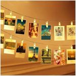 Photo Clip String Lights, 4.2M 40 LED Fairy Lights with Clips for Photos Battery Powered Hanging String Photo Frame Lights for Home Decor, Warm White