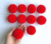 Kavya Craft Present 2 inches Yarn Pompoms Handmade Wool Fluffy Pompoms Set of 20pcs (Red)