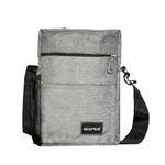 Storite Stylish Padded Small Nylon Sling Cross Body Travel Office Business Messenger One Side Shoulder Bag for Men Women (25x18x8cm, Grey)