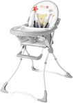 LIVINGbasics Eat & Grow Convertible Baby High Chair, with 5 Point Safety Belt, 2 Removable Tray, Simple Fold Highchair