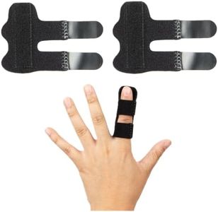 2Pcs Finger Splints Straightener,Adjustable Finger Straightening Brace Finger Support Pinky Finger Splint for Adults Small Fingers Splints, Finger Stabilizer for Broken Fingers Arthritis Knuckle,Black