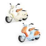 FEXXA Police Motorcycle Toy - Pull Back Motorcycle Toys, Tiny Gift with Music Lighting, Latte Motorcycles Toy for Kids Boys Age 3-8 Year Old [Multicolor] (Little Sheep-Multicolor)