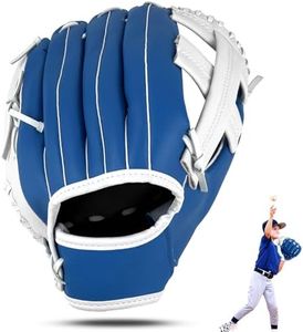 Gracfulcub Baseball Glove, Baseball Softball Mitt, Fastpitch Softball Outfield Mitt with Ball for Kids Youth Adults Training and Beginner, Right Hand Throw, Left Hand Glove (Blue White, 11.5in)