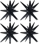 Star Balloons 4pcs, Black Starburst