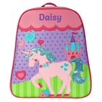 Stephen Joseph Personalised Unicorn Children's Backpacks | Personalised by embroidery Unicorn Girls Rucksacks | Personalised Toddler Backpacks (Unicorn)