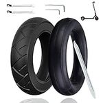 OUXI 2Pack Electric Scooter Tyre 10 x 2.125,10 inch Inner Tube Electric Scooter Outer Tire&Inner Tubes Double Thicken Inflatable Front/Rear Replacement Rubber Tires with 0° Valve Angle and Crowbars