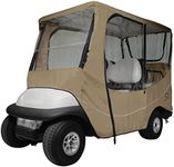 Classic Accessories Fairway Golf Cart Travel Enclosure, Khaki, Long Roof