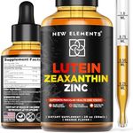 Liquid Lutein Drops 20mg with Zeaxanthin Supplements & Zinc for Adults and Kids | Vitamins for Eyes & Macular Degeneration and Vision Health Supplement | Lutein for Eyes | Non-GMO | Vegan