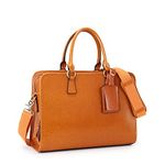 Kattee Genuine Leather Briefcase for Women Large Capacity Laptop Bag with Luggage Tag