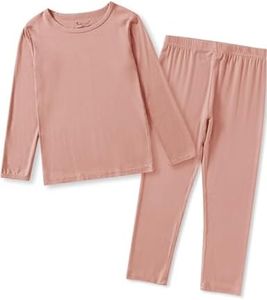 Jimonda Toddler Kids Girls Boys Pajamas Sets Soft Comfy Jammies Tencel Solid Raglan Sleepwear Pajamas Pjs 2pcs Set 18M-8Y (Pink-7-8Y)