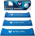 WISE OWL Chair Bands for Kids with Fidgety Feet - Classroom Fidget Chair & Desk Bands - Fidget Bands for Chairs and Desks - ADHD School Student Sensory Fidget Band (12-Pack)