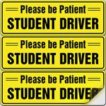 ASSURED SIGNS Student Driver Sticker Sign for Car - 3 Pack - Extra Large 12" by 4" - Essential Signs for New Drivers - Bright Yellow and SEE-THROUGH when Reversing - Best Safety Stickers for Learners - Durable and Strong Adhesive