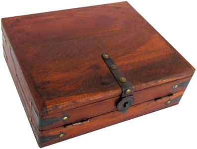 Treasure Gurus Antique Style Wood Folding Travel Writing Lap Desk