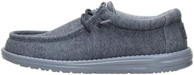 HEYDUDE Wally Stretch Jersey Charcoal Size 7, Men's Shoes, Slip on Loafers, Comfortable & Light-Weight