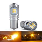 1156 Ba15s LED Bulb Amber 10-30V 3000K P21W 7506 1141 1003 1073 LED Anti Hyper Flash Used for Backup Reverse Lights Tail Lights,Turn Signal Light,Rv lights (Pack of 2)