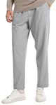 FitsT4 Men's Casual Pant Pull-ON Elastic Waist Loose Fit Comfort Golf Work Travel Lounge Pants with Pockets,LightGrey,XXL