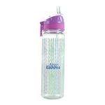 Smily Kiddos Straight Water Bottle Nozzle Ribbon Theme Purple Kids Water Bottle Dishwasher Safe Leak Proof Flip Top Lid Water Bottle