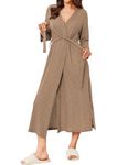 Ekouaer Soft Robes for Women Long Lightweight Waffle Knit Spa Shower Gown Towel Robes, XX-Large