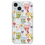 Blingy's for iPhone 15 Plus Case, Cute Floral Owl Pattern Fun Bird Style Cartoon Animal Design Transparent Soft TPU Protective Clear Case Compatible for iPhone 15 Plus 6.7 inch (Colorful Owls)