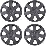 I1MOTOR Hubcaps 14", Wheel Rim Cover Universal R14 Hub Caps, Snap On Car Pickup Truck SUV, Wheel Covers, Set of 4, 14-Inch, Matte Black Painted & Mold Texture