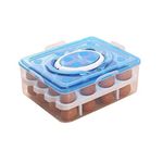 Styleys Plastic Egg Box, Egg Tray For Fridge (32 Eggs) 1 Piece, Blue, Rectangular