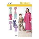 Simplicity 1570 Children's Pajama Sewing Patterns, Sizes 3-6